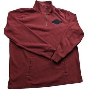 Harley Davidson Sweatshirt Men XL Fitted Women XL Zip Pullover Burgundy Maroon